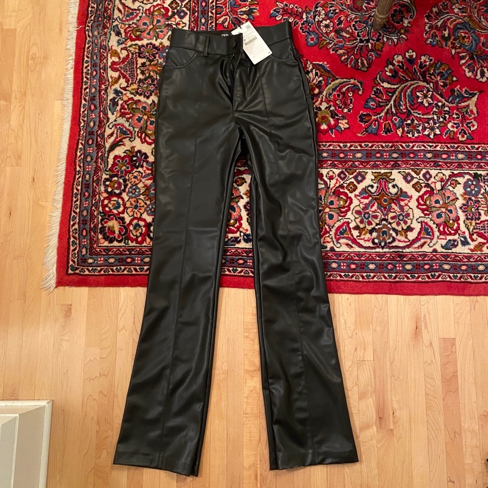 Zara leather flare pants Size XS